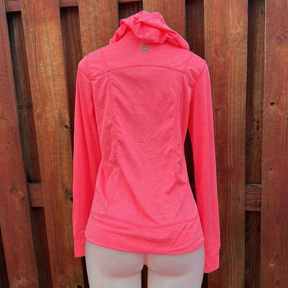 Avia Heathered Neon Pink Cowl Neck Activewear Pullover Hoodie Thumbholes Size M - Picture 7 of 9